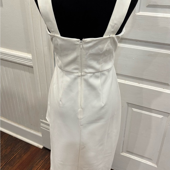 Abercrombie & Fitch White Midi High Slit White Dress Sz MP NWT Adjustable Straps - Picture 4 of 8